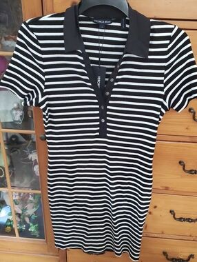 Veronica Beard Bailey Striped Polo Dress NWT Size L
